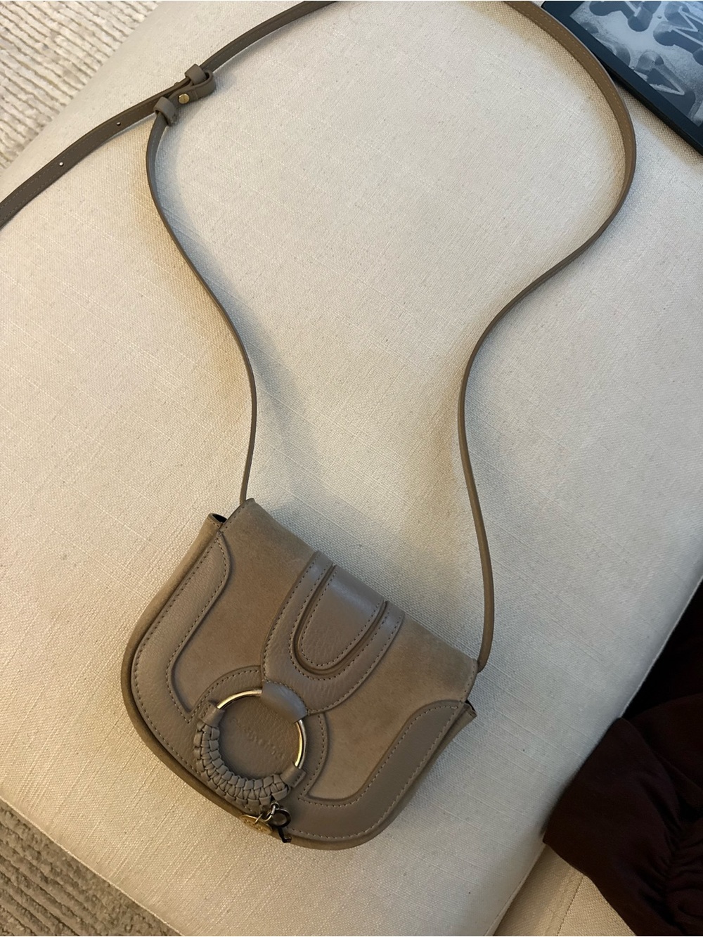 Chloe Leather Crossbody Bag with Braided Ring Detail